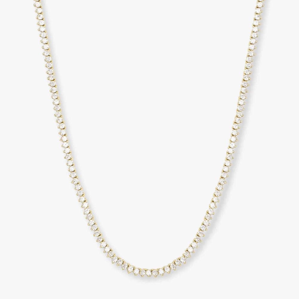 Baby Not Your Basic Tennis Necklace
Gold|White Diamondettes 16”